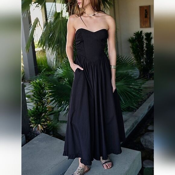 Free People  Cohen Poplin Maxi Dress - Picture 1 of 11